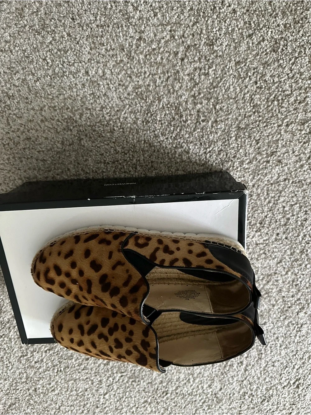 Women Leopard Print Espadrille Slip-Ons - Black & Brown